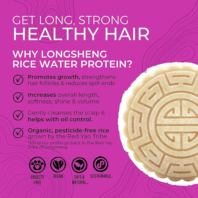 VIORI Terrace Garden Shampoo and Conditioner Bar Set and Bamboo Holder- Made with Rice Water for Hair Growth - Handcrafted Sulfate Free Shampoo and Conditioner