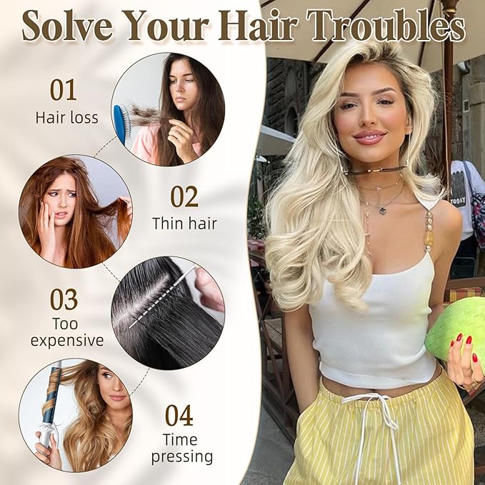 Vigorous Clip in Hair Extensions 20Inch Bright blonde Hair Extension Clip Ins 4Pcs Long Wavy Soft Synthetic Hairpieces for Women Girls Daily Use Event Party Use