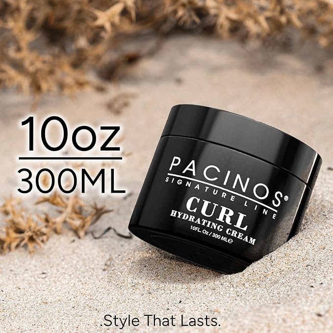 Pacinos Curl Hydrating Cream - Curl Defining and Frizz Control Styling Cream - Salon Quality for Moisture Control - 10 Oz