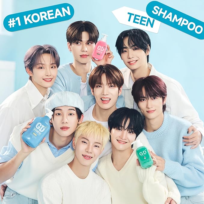 TS GD Shampoo for Flake Prone, Uncomfortable Scalp (14.1 Fl Oz) For Youth & Teens | Gentle Scalp-Care Routine | Silicone, SLS, SLES Free | Korean Hair Care (Blue)