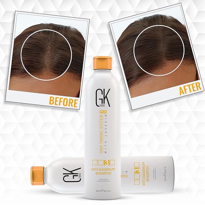GK Hair Complete Care Set: Color Shield, Anti-Dandruff, and Smoothing Serum for Ultimate Hair Protection and Shine