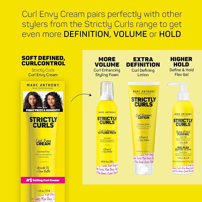 Marc Anthony Curl Cream with Shea Butter & Oils Defines & Softens Curly & Wavy Hair, Set of 2