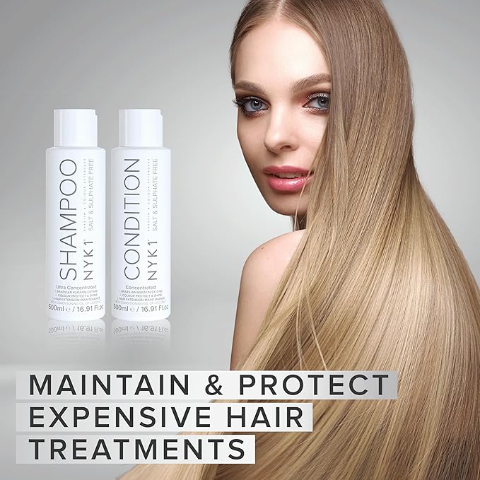NYK1 Salt & Sulfate Free Conditioner (500ml) Sulfate Free Hair Conditioner For Extensions, Colour & Keratin Treatment Aftercare - Deep Conditioning, Moisture-Rich & Organic For All Hair Types