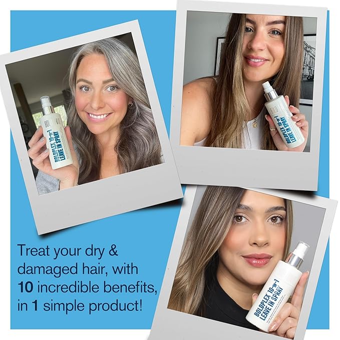 BOLD UNIQ Boldplex Heat Thermal Protectant -10-in-1 Leave in Treatment Spray For Frizzy, Dry, Damaged, Colored, Broken, Curly and Bleached Hair Types- Paraben and Sulfate-Free, 5.9 Fl.Oz