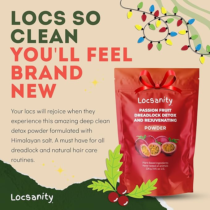 Locsanity Dreadlock Hair Scalp Detox - Deep Clean Dreadlock Powder, Cleansing Conditioner - Natural Hair Cleanser for Build Up - ACV Alternative, Loc Care and Maintenance Products