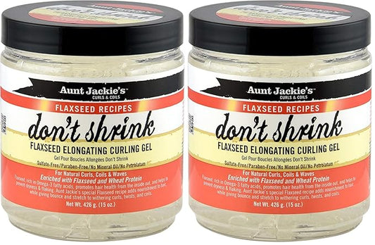 Aunt Jackie's Curling Gel, Elongating, for Natural Curls | Flaxseed Formula | Prevents Dryness | 15 oz | Pack of 2