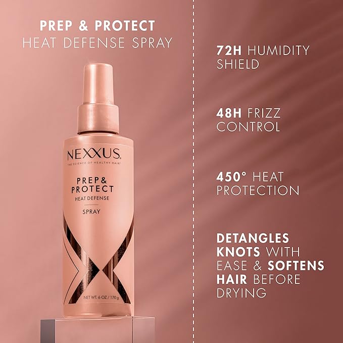 Nexxus Thermal Shield Spray Prep & Protect for 450 degree heat protection & Comb Thru Finishing Spray, Medium Hold Hair Spray for Volume, 10 oz