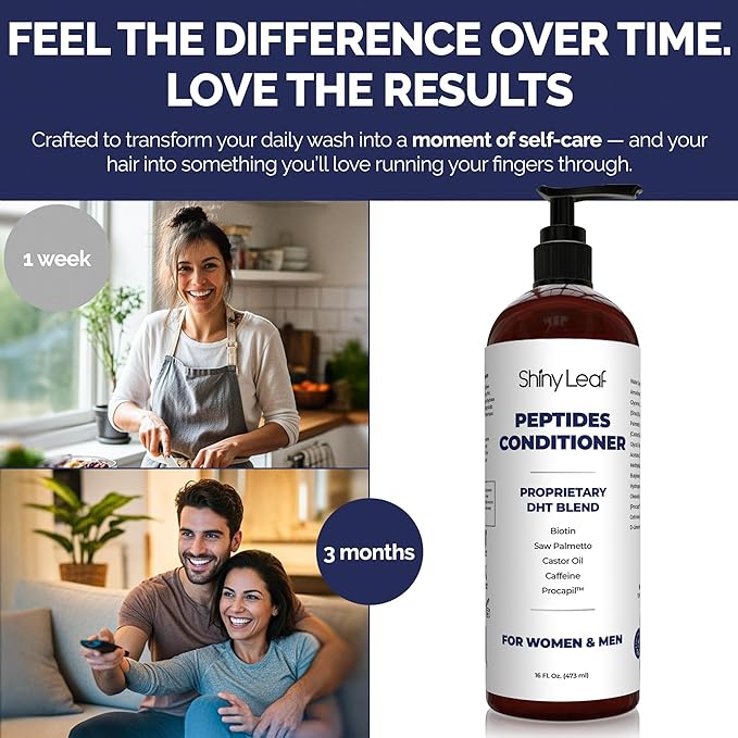 Anti-Thinning Peptide Conditioner – Sulfate Free Hydrating & Thickening Hair Conditioner with Biotin, Caffeine & Saw Palmetto for Women & Men, Safe for Color-Treated & All Hair Types, 16 fl.oz