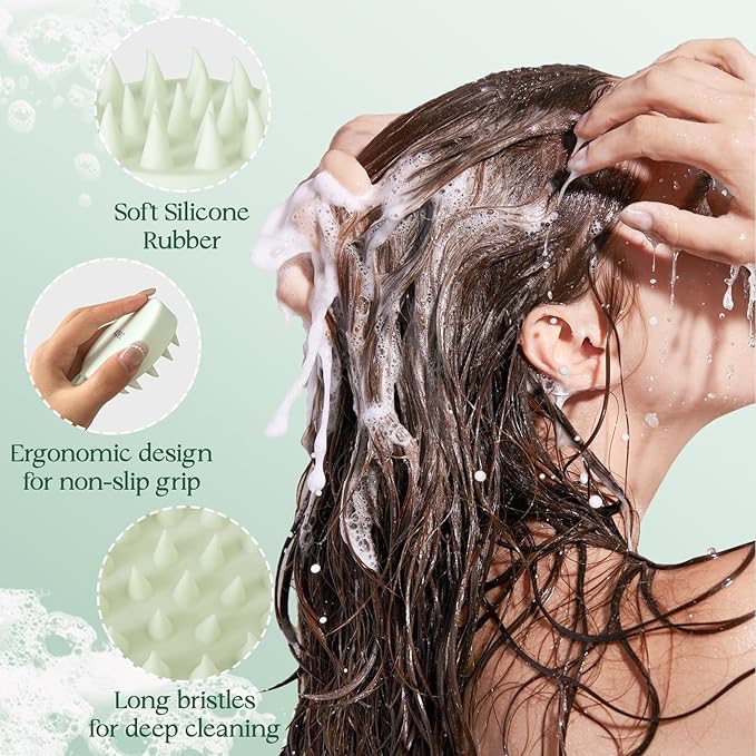 Scalp Scrub, Scalp Exfoliator, Rosemary & Mint Biotin Hair Scrub for Scalp Problems, Dandruff & Dry Scalp Treatment, Clarifying Shampoo with Scalp Scrubber, 9.2oz / 260g