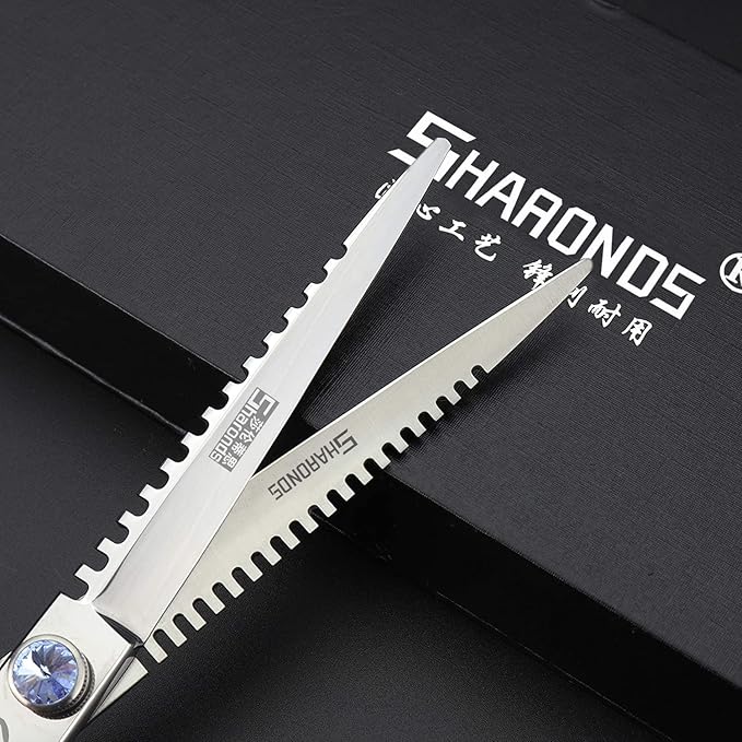 SHARONDS Hair Cutting Scissors Hairdressing Scissors Thinning Scissor Professional Barber Salon Home Shear For Men Women (7-inch 2pc-B)