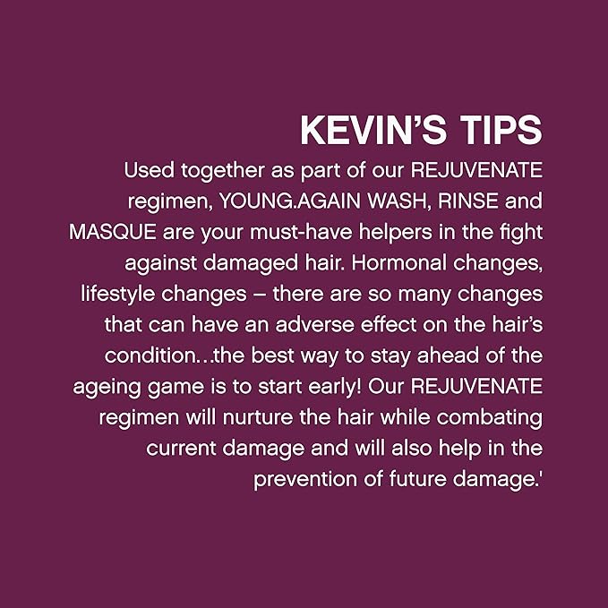 KEVIN.MURPHY YOUNG.AGAIN.WASH - Moisturising Anti-Ageing Shampoo for Damaged, Brittle Hair - Repairs with Amino Acids & Lotus Flower Extract - Sulphate & Paraben Free - 250 mL / 8.4 fl oz (Pack of 2)