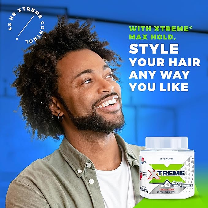 Xtreme Performance Clear Styling Hair Gel with Aloe Vera, 8.82 oz Jar (Pack of 12)