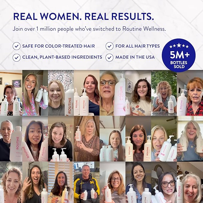 Routine Wellness Anti-Thinning Deep Conditioner for Thinning Hair – Strengthening DHT Blocker Formula for Men & Women – Promotes Fuller-Looking, Healthier Hair – 14 oz Orange Blossom & Sandalwood