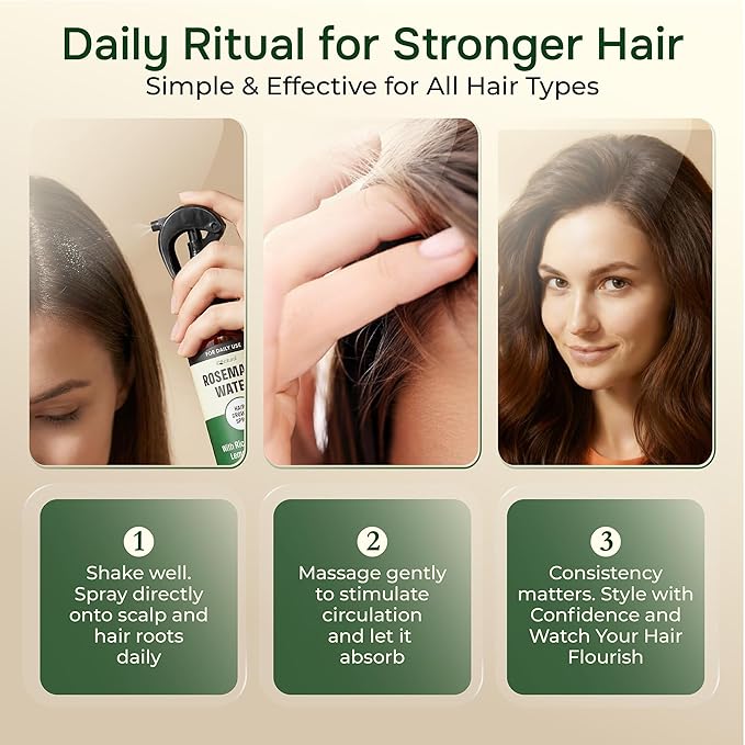IQNATURAL Rosemary Water Spray for Hair Growth - Made in the USA - Rosemary Spray for Hair, Root Enhancer - Strengthen, Moisturize, Thicken, Repair - Rosemary Hair Spray - 4oz