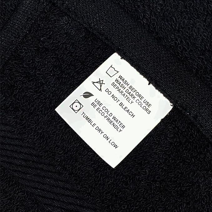 12 Pack Luxury Salon Towels, 100% Ringspun Cotton Comfort, Not Bleach Proof Highly Absorbent Barber Towels (25 x 15) Hair Towel Wrap for Women, Hand, Gym, Beauty, Spa & Home Hair Care – Black