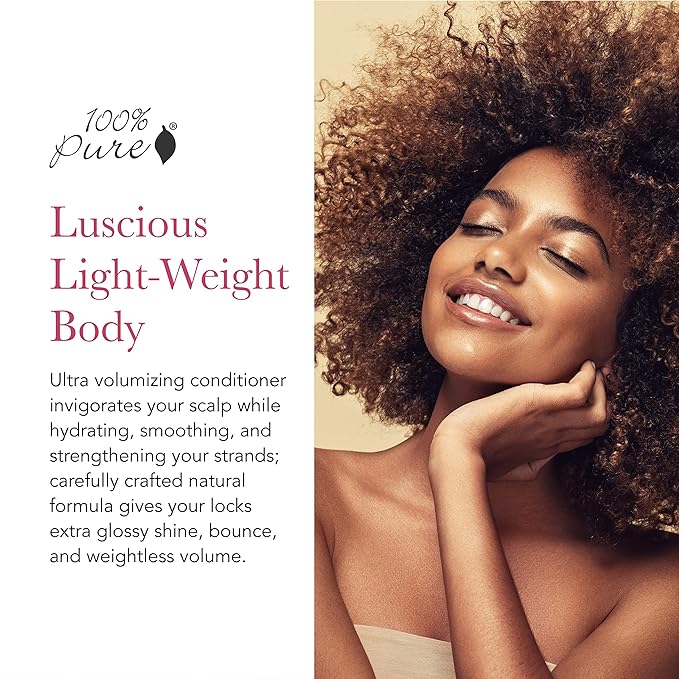 100% PURE Kelp & Mint Volumizing Conditioner Moisturizer & Deep Hydration - Botanical Body Boost for Dry, Damaged Thinning Hair, Promotes Healthy Growth for Women & Men - Sulfate Free - 8 Fl Oz