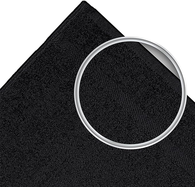 12 Pack Luxury Salon Towels, 100% Ringspun Cotton Comfort, Not Bleach Proof Highly Absorbent Barber Towels (25 x 15) Hair Towel Wrap for Women, Hand, Gym, Beauty, Spa & Home Hair Care – Black