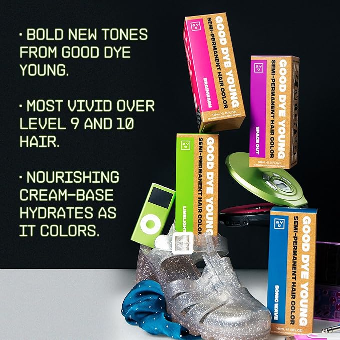 Good Dye Young Semi-Permanent Hair Color, Vegan and Cruelty-Free Hair Dye, Last up to 24 Washes, Non-Damaging Conditioning Hair Color (5FL OZ, Sonic Wave)
