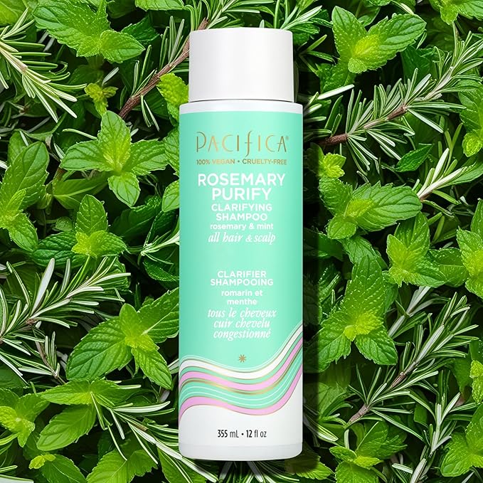 Pacifica Clarifying Shampoo – Rosemary Purify Invigorating Shampoo w/Soothing Mint for Detoxing Hair & Scalp Build-Up, Sulfate & Silicone Free - Vegan & Cruelty-Free Dermatologist Tested