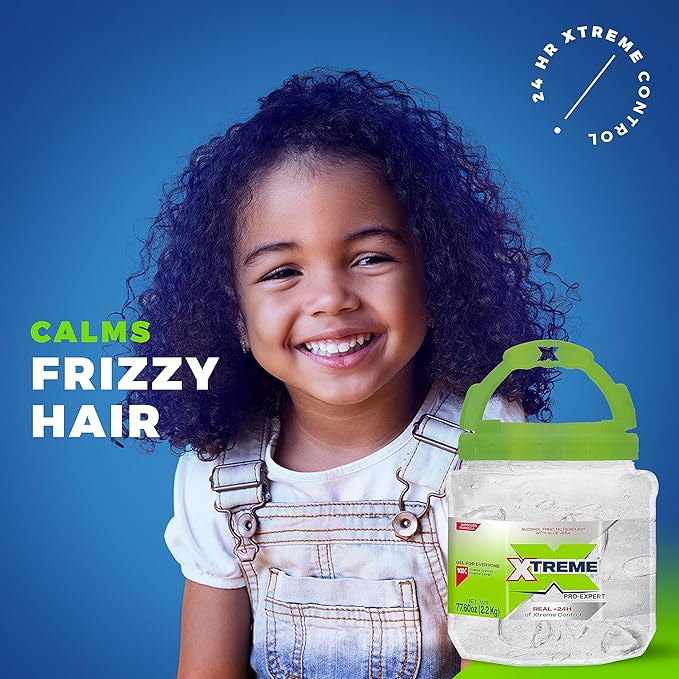 Xtreme Pro-Expert Clear Styling Hair Gel, Alcohol-Free 24-Hours Xtreme Control With Aloe Vera, 77.60 oz Jar (Pack of 3)