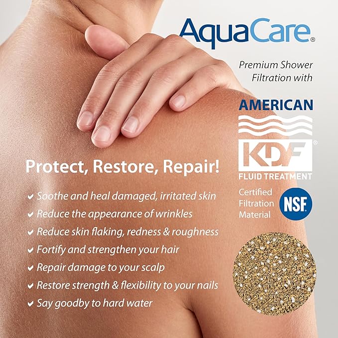 AquaCare 4X High Pressure 10 Spray Mode Filtered Showerhead - Handheld Shower Head Filters Chlorine to Heal Dry Skin, Revive Hair - Dual Power Wash Cleans Tub, Tile, Pets - Hard Water Softener, Chrome