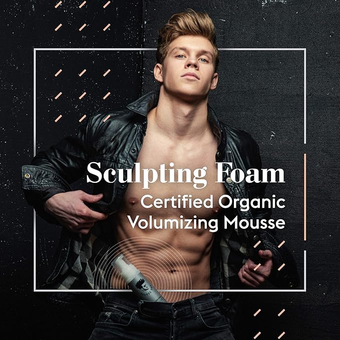 Avenue Man Sculpting Foam for Men - 7 Oz - Frizz Control & Firm Hold Hair Mousse for Men - Styling Hair Products - Men’s Mousse for Hair Styling with No Crunch, Clean Texture & Long-Lasting Lift