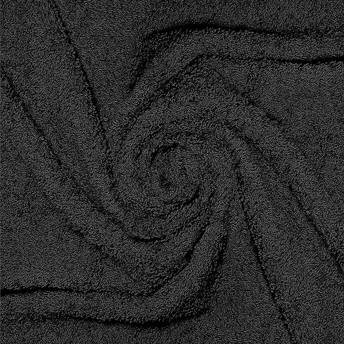 12 Pack Luxury Salon Towels, 100% Ringspun Cotton Comfort, Not Bleach Proof Highly Absorbent Barber Towels (25 x 15) Hair Towel Wrap for Women, Hand, Gym, Beauty, Spa & Home Hair Care – Black