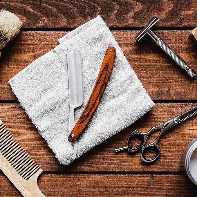 24 Pack Luxury Salon Towels, 100% Ringspun Cotton Comfort, Not Bleach Proof Highly Absorbent Barber Towels (27 x 16) Hair Towel Wrap for Women, Hand, Gym, Beauty, Spa & Home Hair Care – White